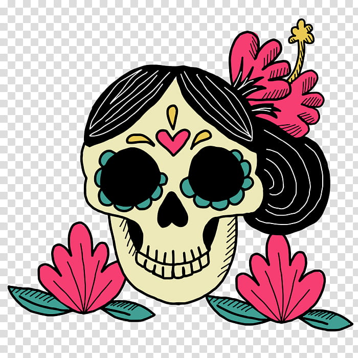 Day Of The Dead Skull, Mexican Cuisine, Calavera, Mexicans, Skull Art, Pink, Head, Bone transparent background PNG clipart