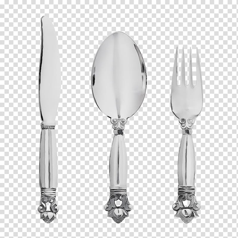 cutlery tableware fork table knife kitchen utensil, Watercolor, Paint, Wet Ink, Household Silver, Tool, Spoon transparent background PNG clipart