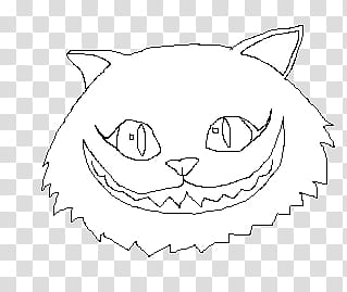 Cheshire Cat LineArt  transparent background PNG clipart