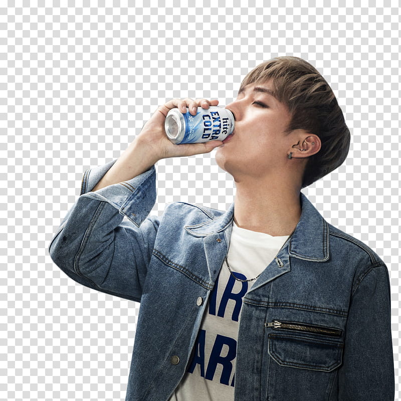 WANNA ONE , man holding can transparent background PNG clipart