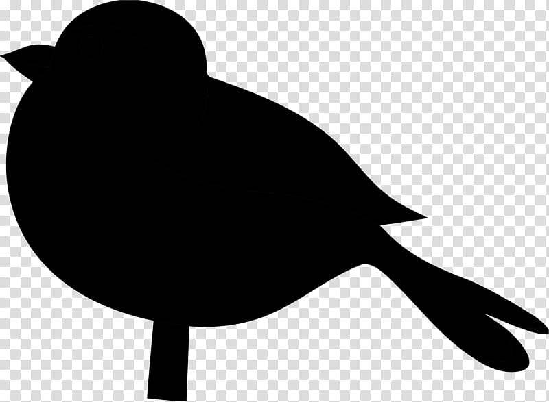 Bird Silhouette, Common Blackbird, Beak, Tail, Blackandwhite, Wing transparent background PNG clipart