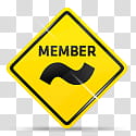 Deviant Art Member Badges, yellow member text signage transparent background PNG clipart