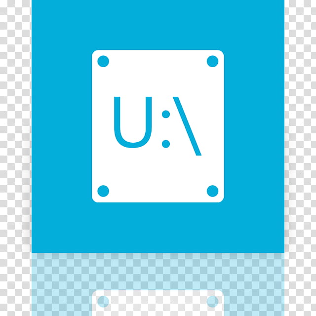 Metro UI Icon Set  Icons, U_mirror, square blue and white U:/ logo transparent background PNG clipart