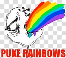accesorios y memes de Cuanto Cabron, puke rainbows meme transparent background PNG clipart