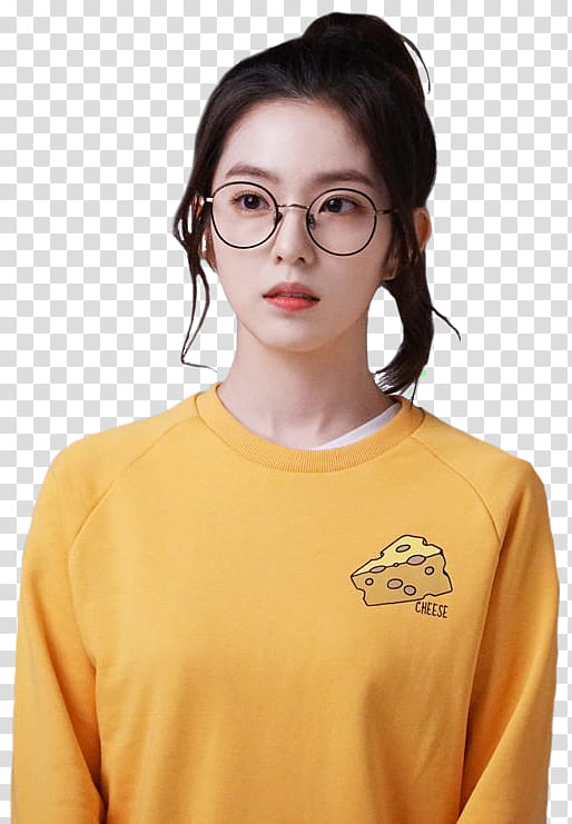Red Velvet Irene, woman wearing yellow crew-neck sweater transparent background PNG clipart