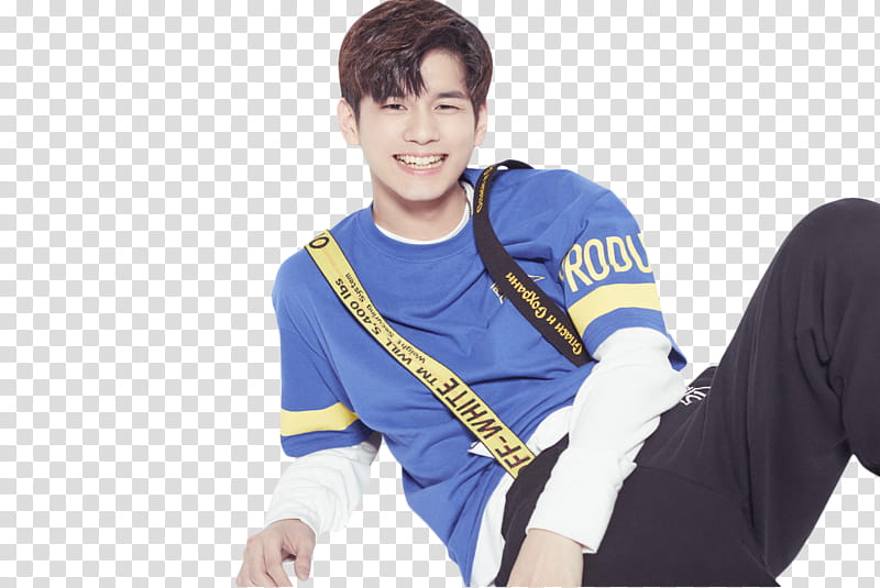 ONG SEONGWOO WANNA ONE , man wearing sweatshirt and suspenders transparent background PNG clipart