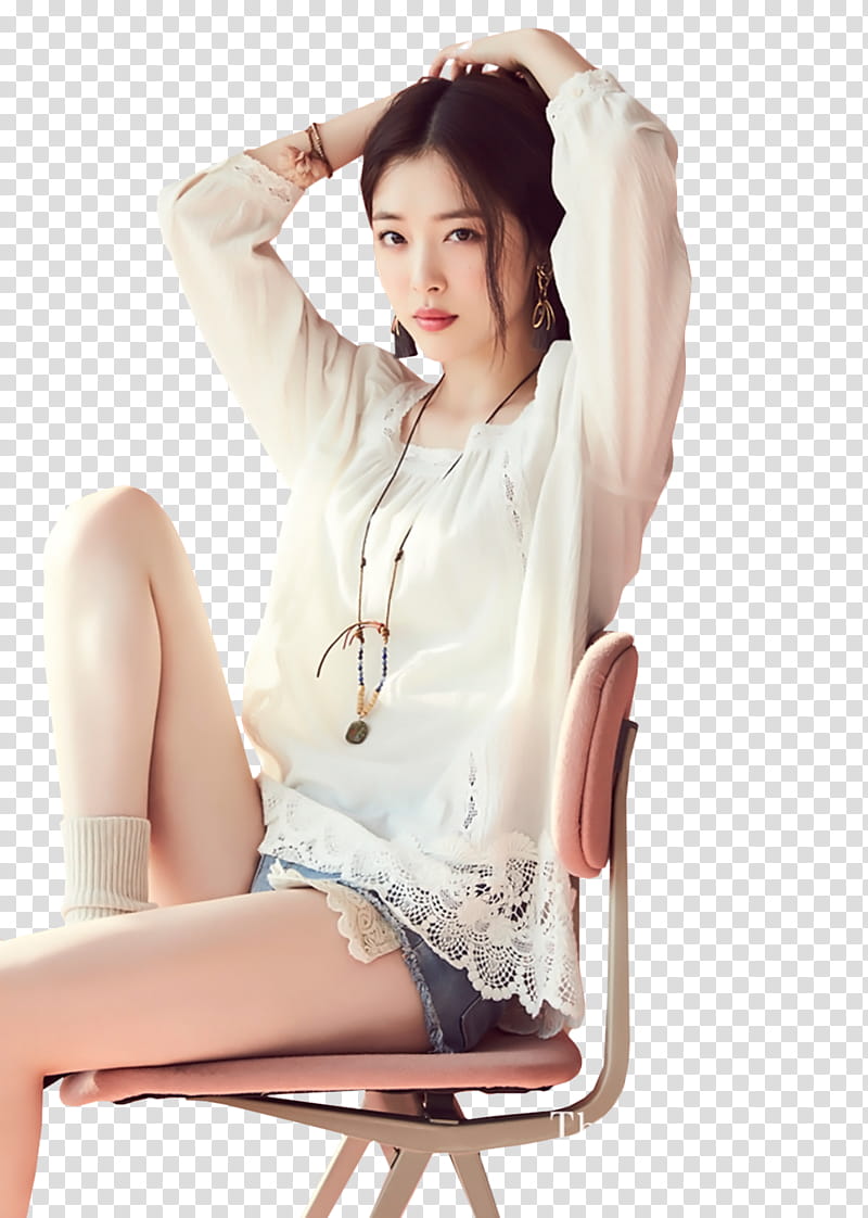 Sulli  HAPPYSULLIDAY, woman holding her head transparent background PNG clipart