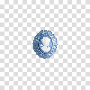 Feeling blue, oval blue and silver-colored cameos pendant illustration transparent background PNG clipart