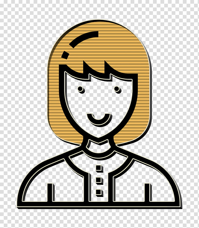 Technician icon Careers Women icon Expert icon, Expert Icon, Cartoon, Head, Line, Line Art, Sticker, Smile transparent background PNG clipart