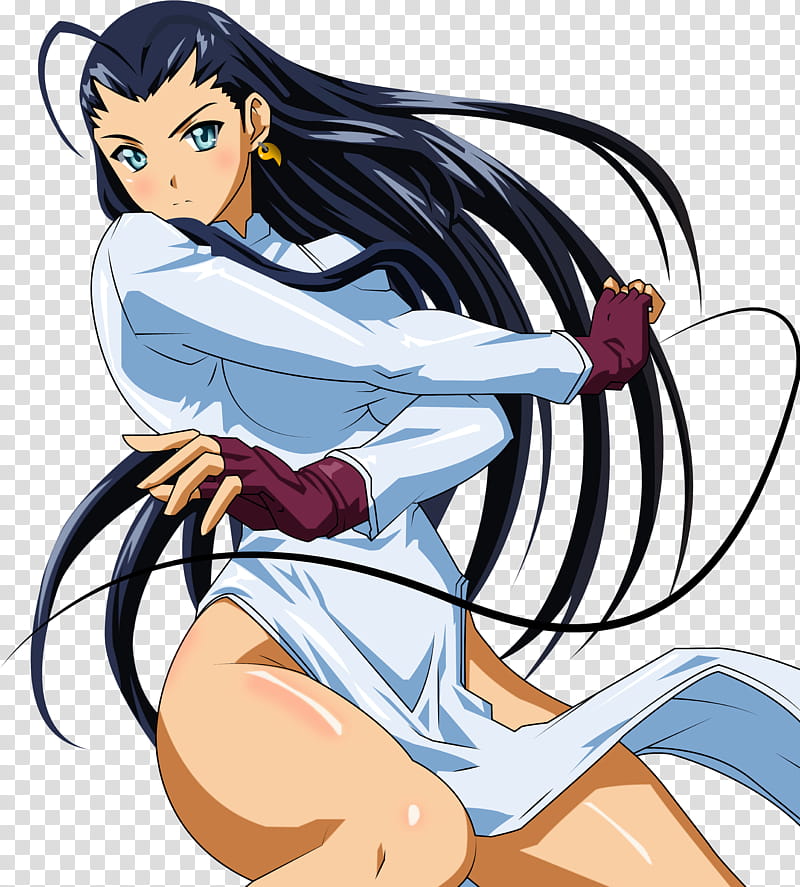 black-haired female anime character transparent background PNG clipart