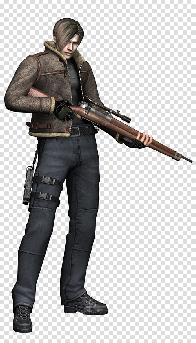 Leon w/ Rifle RE, Professional Render transparent background PNG clipart