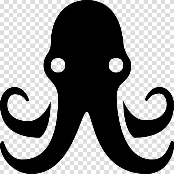 Octopus, Logo, Tentacle, Silhouette, Hair, Moustache, Hairstyle, Blackandwhite transparent background PNG clipart
