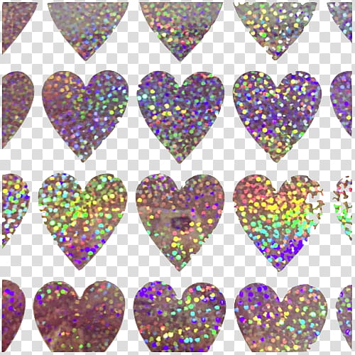 Glitter heart sticker transparent png