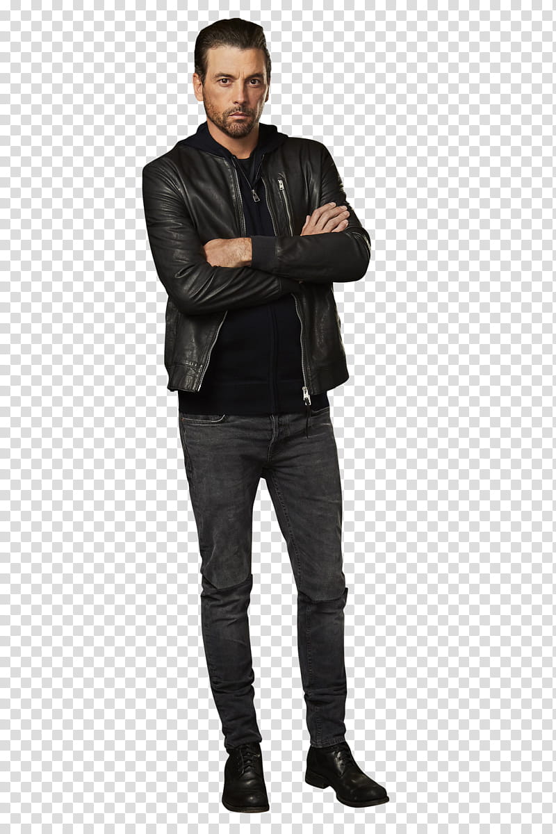 Riverdale cast, man wearing black leather jacket transparent background PNG clipart
