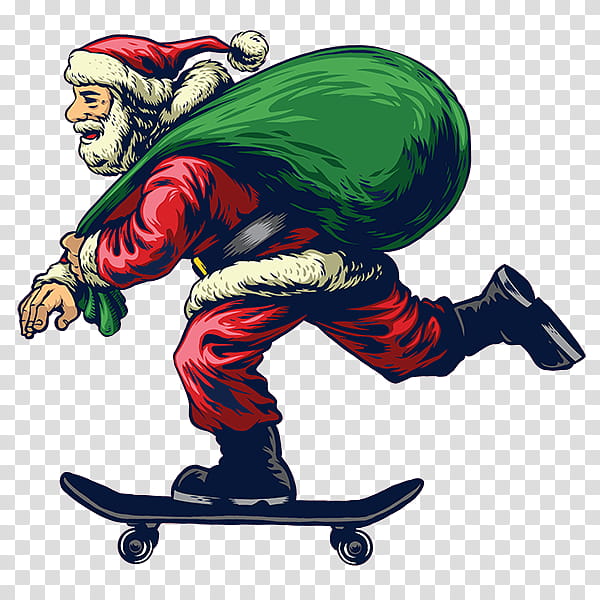 Christmas Santa Claus, Skateboarding, Kickflip, Christmas Day, Ollie, Skateboarding Equipment, Sports Equipment, Recreation transparent background PNG clipart