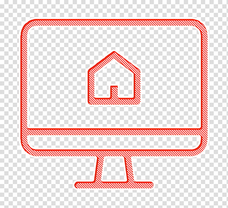 Screen icon Monitor icon Real Estate icon, Line, Sign, Signage transparent background PNG clipart
