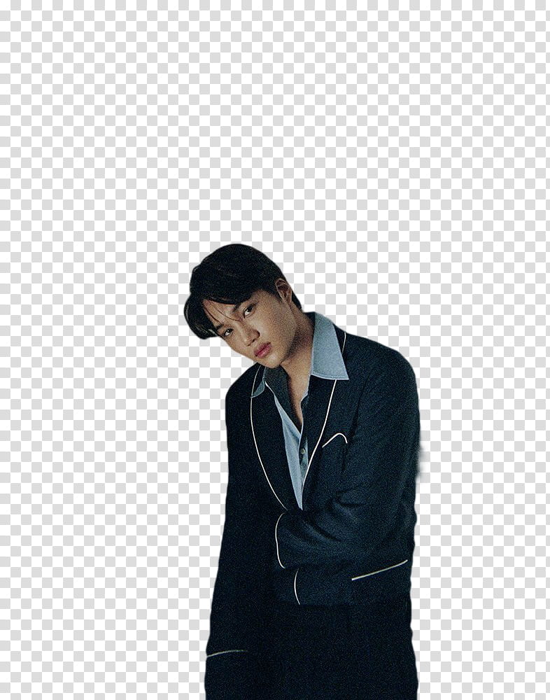 Kai EXO, standing man wearing black blazer transparent background PNG clipart