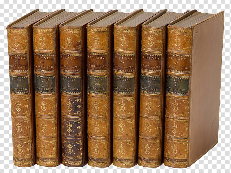 , seven hardbound books transparent background PNG clipart