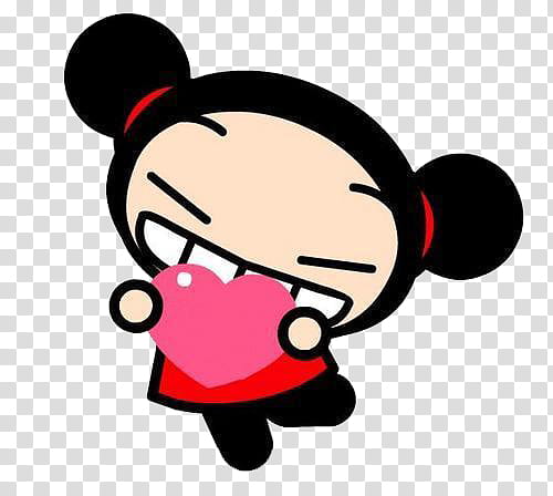 Pucca, Pucca holding red heart illustration transparent background PNG clipart