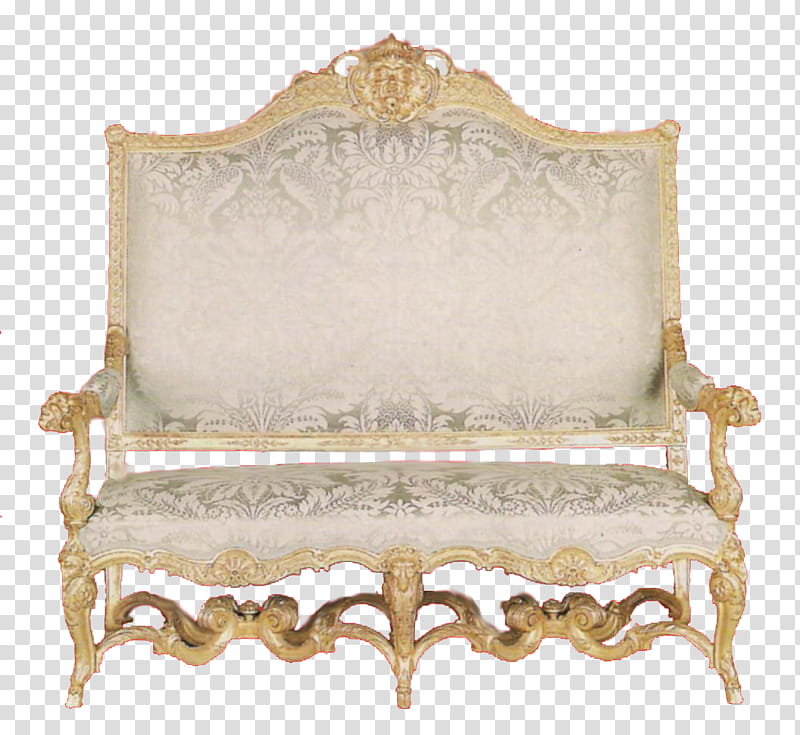 Antique furniture in , gray floral fabric sofa transparent background PNG clipart