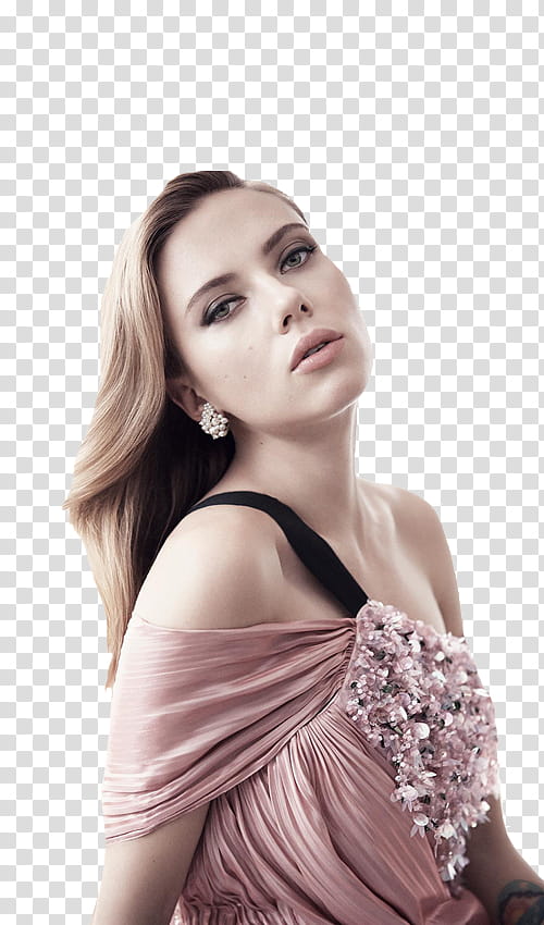 Scarlett Johansson Adri Design, Scarlett Johansson wearing pink and black dress transparent background PNG clipart