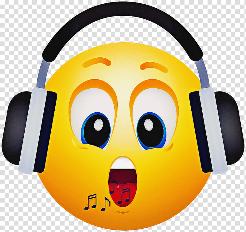 Emoji, Emoticon, Headphones, Smiley, Mobile Phones, Sennheiser Hd, Audio Equipment, Yellow transparent background PNG clipart