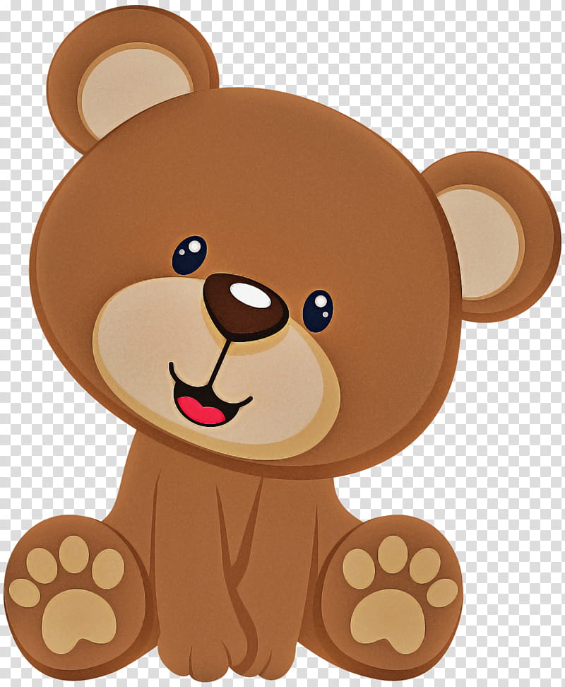 Teddy bear, Cartoon, Brown Bear, Nose, Toy, Animal Figure, Animation transparent background PNG clipart