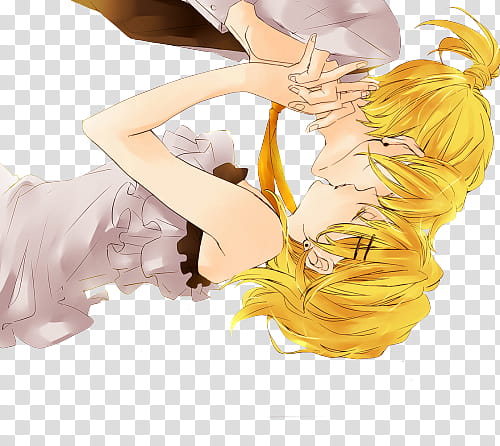 Render  Special Kagamine, two kissing female anime characters transparent background PNG clipart