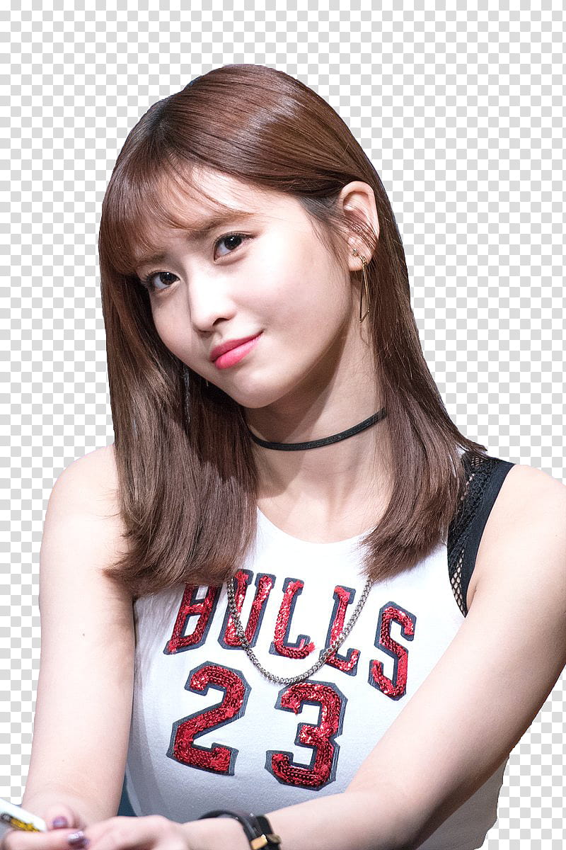 RENDER TWICE MOMO  s, woman wearing Chicago Bulls  jersey transparent background PNG clipart