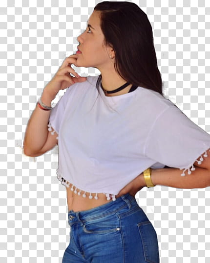 Nicolle Principe, woman wearing white crop-top transparent background PNG clipart