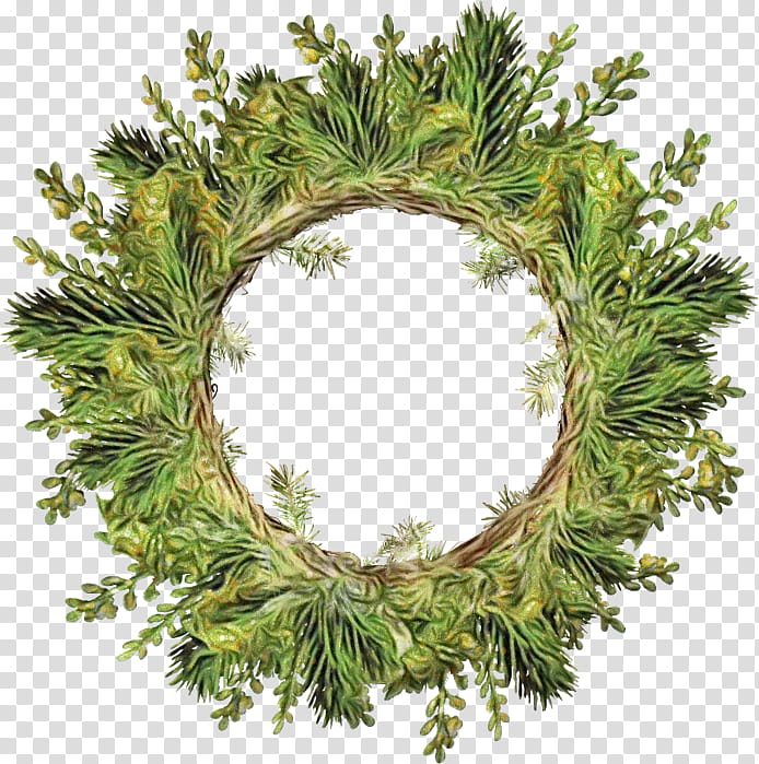 Christmas decoration, Watercolor, Paint, Wet Ink, Oregon Pine, White Pine, Wreath, Tree transparent background PNG clipart