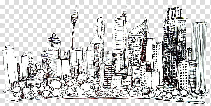 Doodle City s, mid-rise and high-rise buildings transparent background PNG clipart