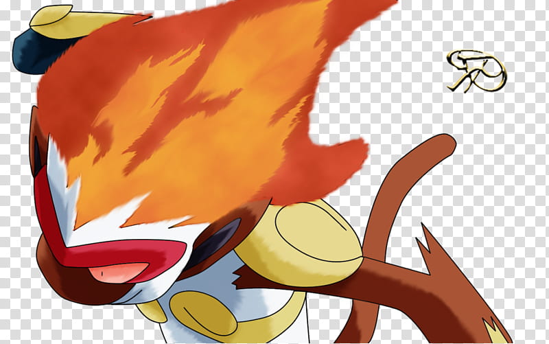 Trace: Ash&#;s Infernape, orange and yellow monkey anime character transparent background PNG clipart