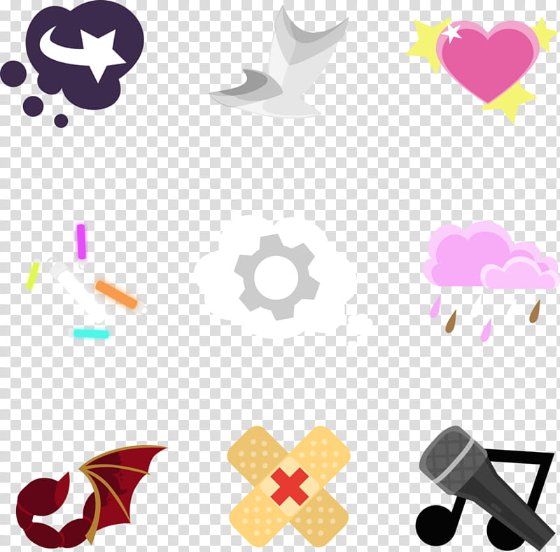 Cutie marks , assorted-icon illustration transparent background PNG clipart