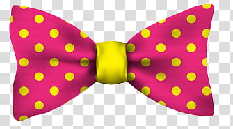 Bows , pink and yellow polka-dots bow-tie transparent background PNG clipart