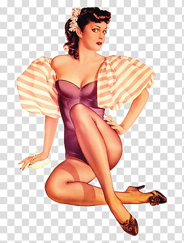  pin up girls , woman in purple dress painting transparent background PNG clipart