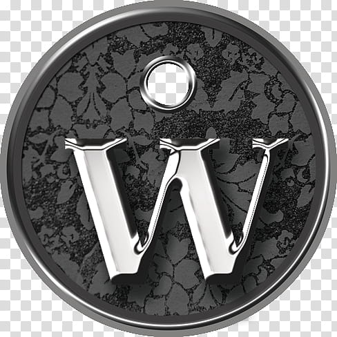 Metal Tags John Hancock, round black and gray metal W decor transparent background PNG clipart