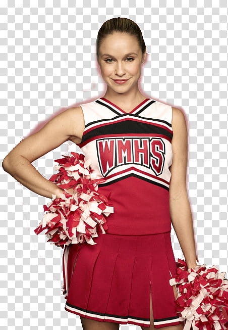 woman wearing WMHS cheerleader uniform standing with right arm akimbo transparent background PNG clipart