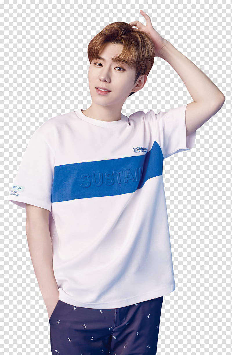 MONSTA X, man holding his hair transparent background PNG clipart