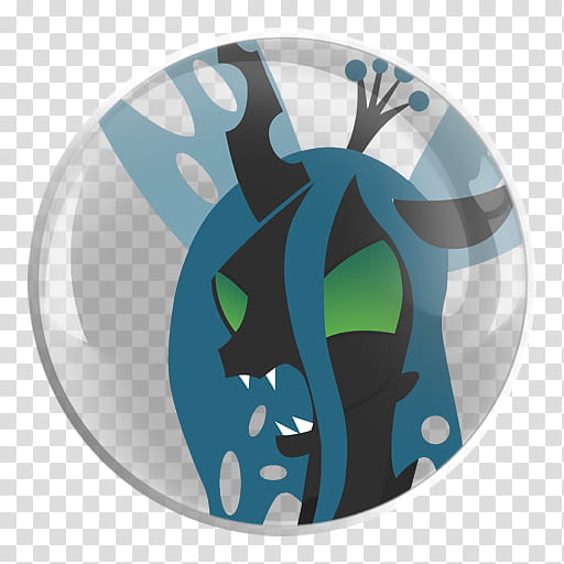My Little Pony TS RD Rarity Glass Icons , Queen Chrysalis, round blue and black cartoon character art transparent background PNG clipart