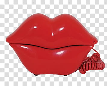 Red set , red lips telephone transparent background PNG clipart