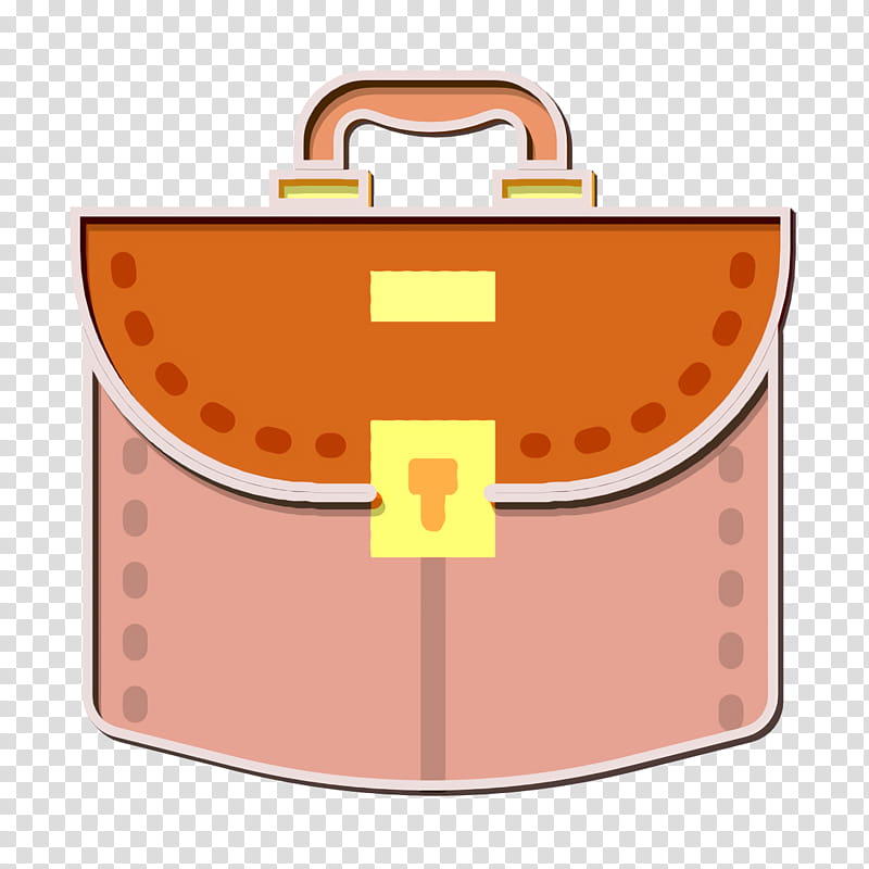 Business icon Suitcase icon Bag icon, Orange, Cartoon, Handbag, Fashion Accessory, Leather, Luggage And Bags, Symbol transparent background PNG clipart