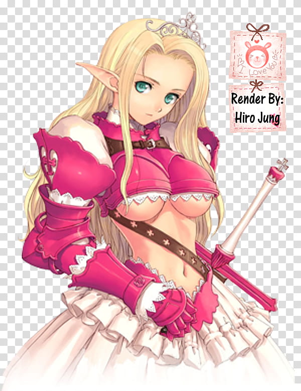 Anime Lolitas Renders, blonde-haired animated princess transparent background PNG clipart