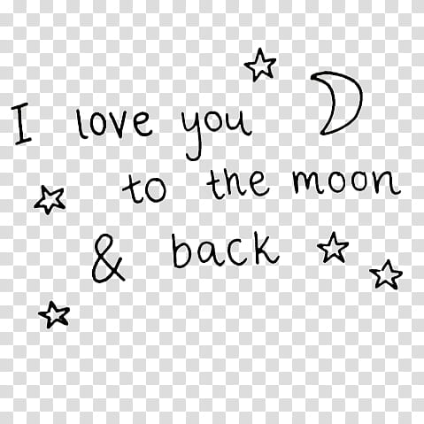 , I love you to the moon & back text overlay transparent background PNG clipart