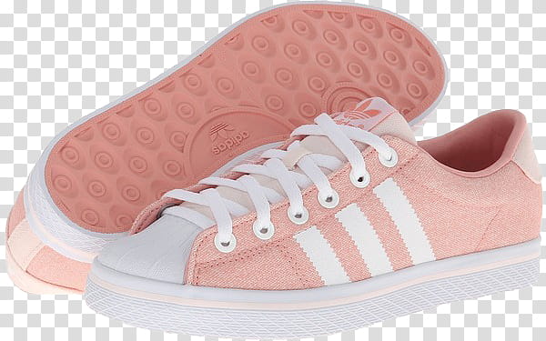 AESTHETIC, pink-and-white adidas low-top sneakers transparent background PNG clipart