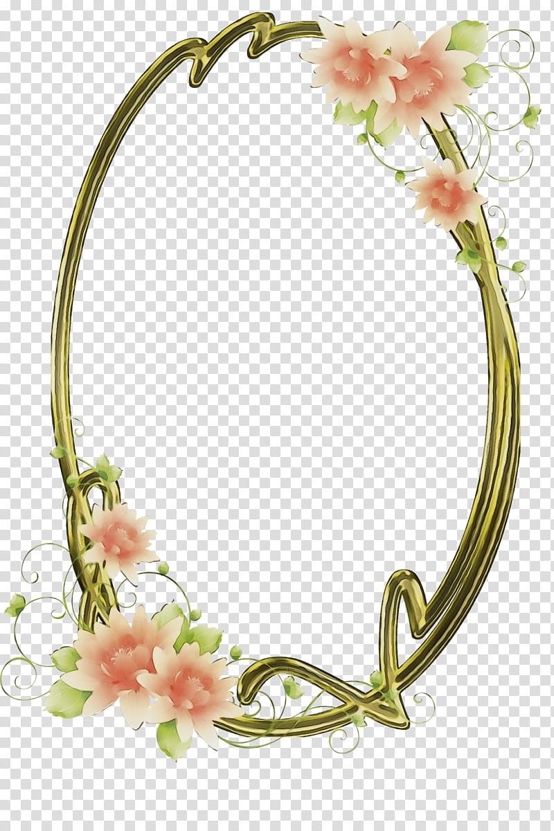Watercolor Background Frame, Frames, Flower, Flower Frame, Oval, Watercolor Painting, Plant, Hair Accessory transparent background PNG clipart