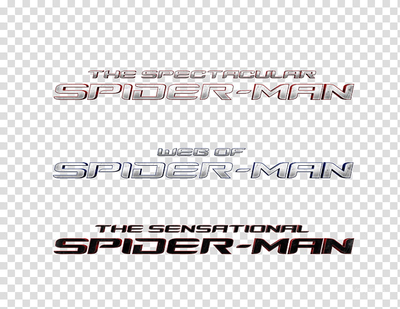 SPIDER MAN FILM TITLE LOGOS TASM   , three assorted Spider-Man logos illustration transparent background PNG clipart