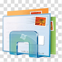 Windows Live For XP, three yellow, green, and white envelope transparent background PNG clipart