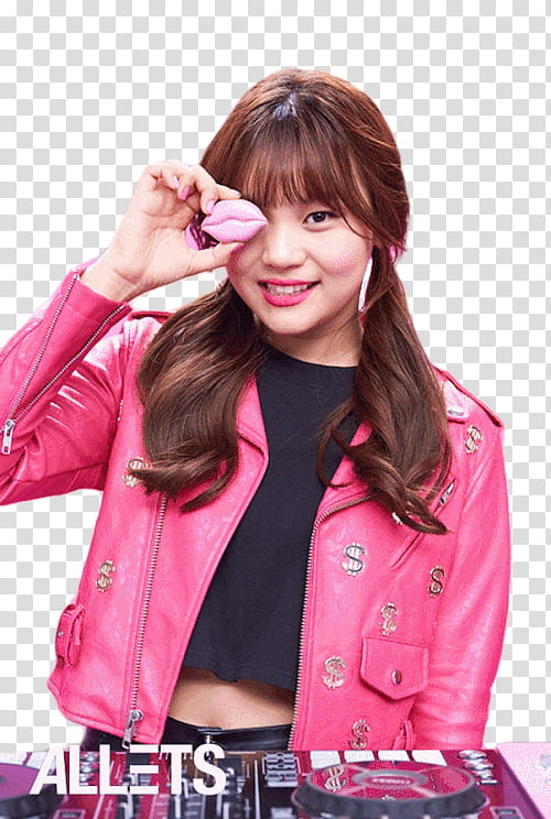 Umji GFriend Clinique, Gfriend member woman holding pink lips decor transparent background PNG clipart
