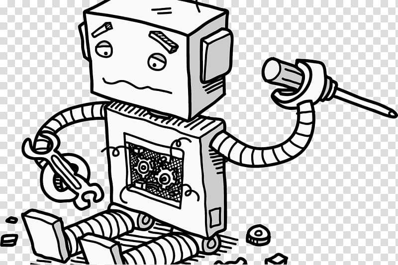 Robot, Drawing, Fotolia, Line Art, Cartoon, Technology, Machine transparent background PNG clipart